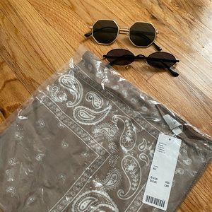 Taupe bandana and 2 pairs of sunglasses bundle